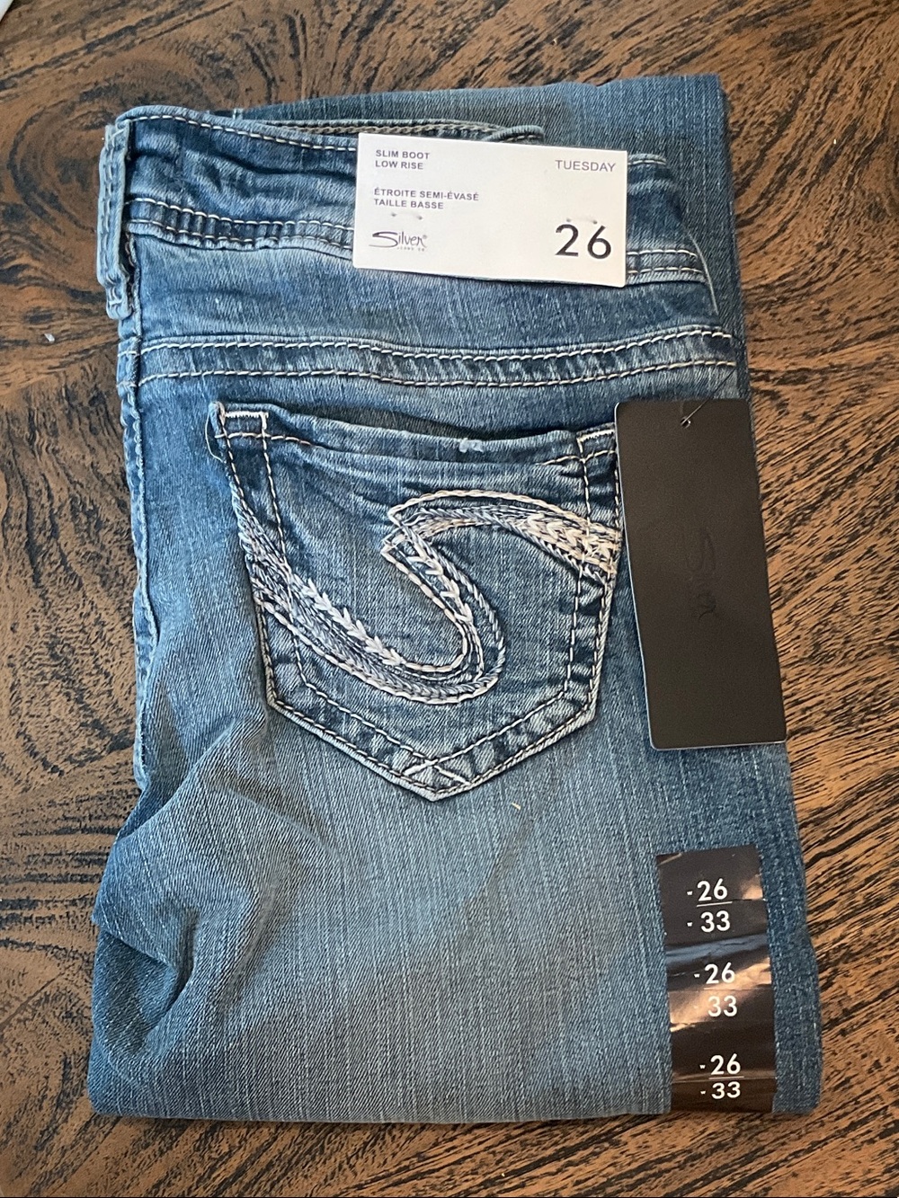 Silver Jeans Tuesday Slim Boot Low Rise Jeans - Medium Blue Wash